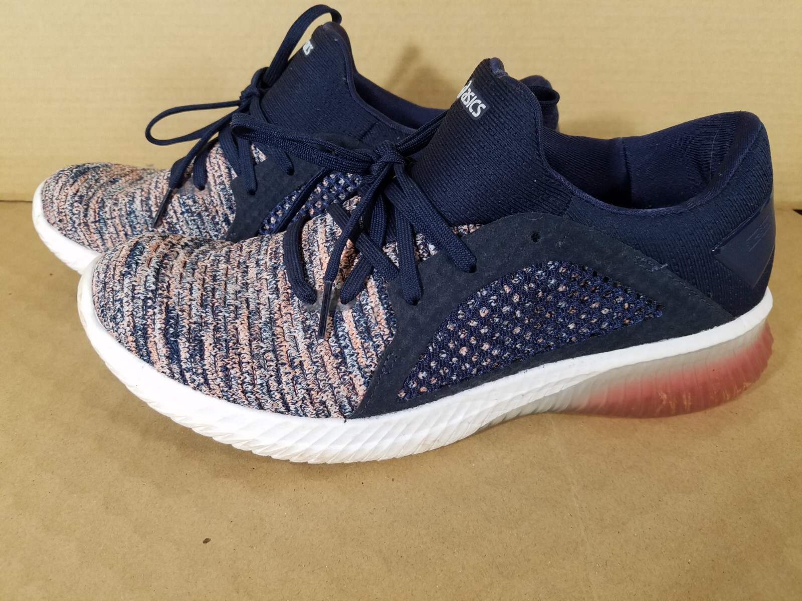 ASICS T832N Gel-Kenun Knit  Mens Running Sneakers Shoes Sz 9    - Black,Orange -