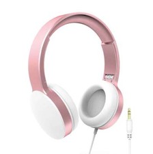 Laser Rose Gold Wired Headphones 40mm Drivers - Noise Isolation Comfort