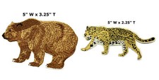 Grizzly Bear  Jaguar Patch Embroidered DIY Iron-On Applique Animals Nature Gift