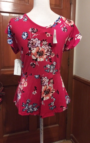 Eye Candy Size L Junior Cardigan Red Combo V-Neck 24" Long Looks like Wrap ECL1 - Picture 5 of 10