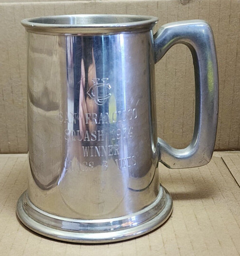 UC San Francisco SQUASH 1974 Winner Class B Vets Award / Trophy Pewter Stein
