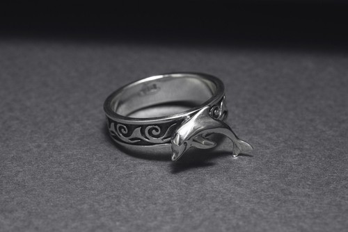 Unico anello dophin oceano onde ornamento gioielli fatti a mano donna gioielli eleganti - Foto 8 di 10