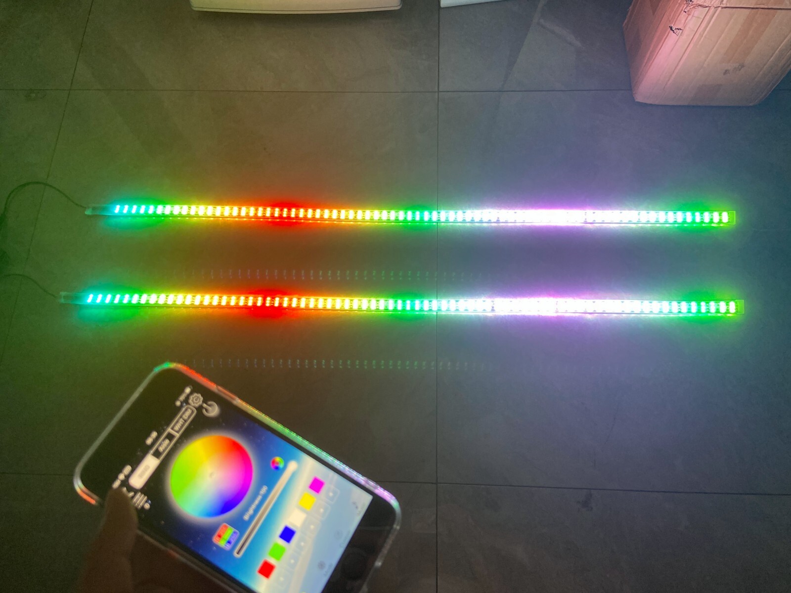 2 PIEZAS 3 FT Triple Fila RGB Blanco PERSIGUIENDO Luces De Sue o Tiras