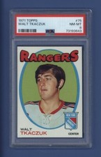 1971-72 Topps #75 WALT TKACZUK PSA 8 NM-MT New York Rangers