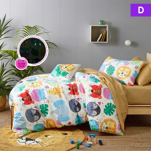 Glow in the Dark Our Planet Quilt Cover Set or Square Cushion by Happy Kids - Picture 5 of 6