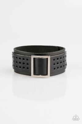 Paparazzi Bracelet- Urban Runner- Black- Silver Buckle