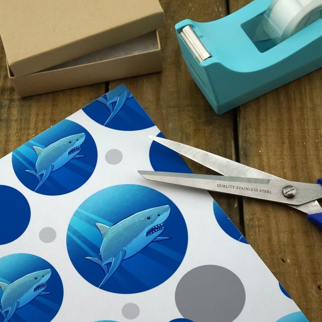 Great White Shark Realistic Premium Gift Wrap Wrapping Paper Roll eBay
