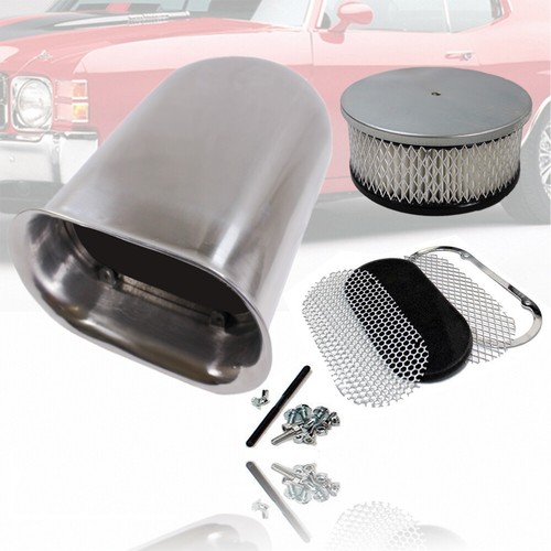 Air Hood CFR Performance Single 4 Barrel Hood Scoop, HILBORN Style, Finned-Polished Air Scoop - Foto 4