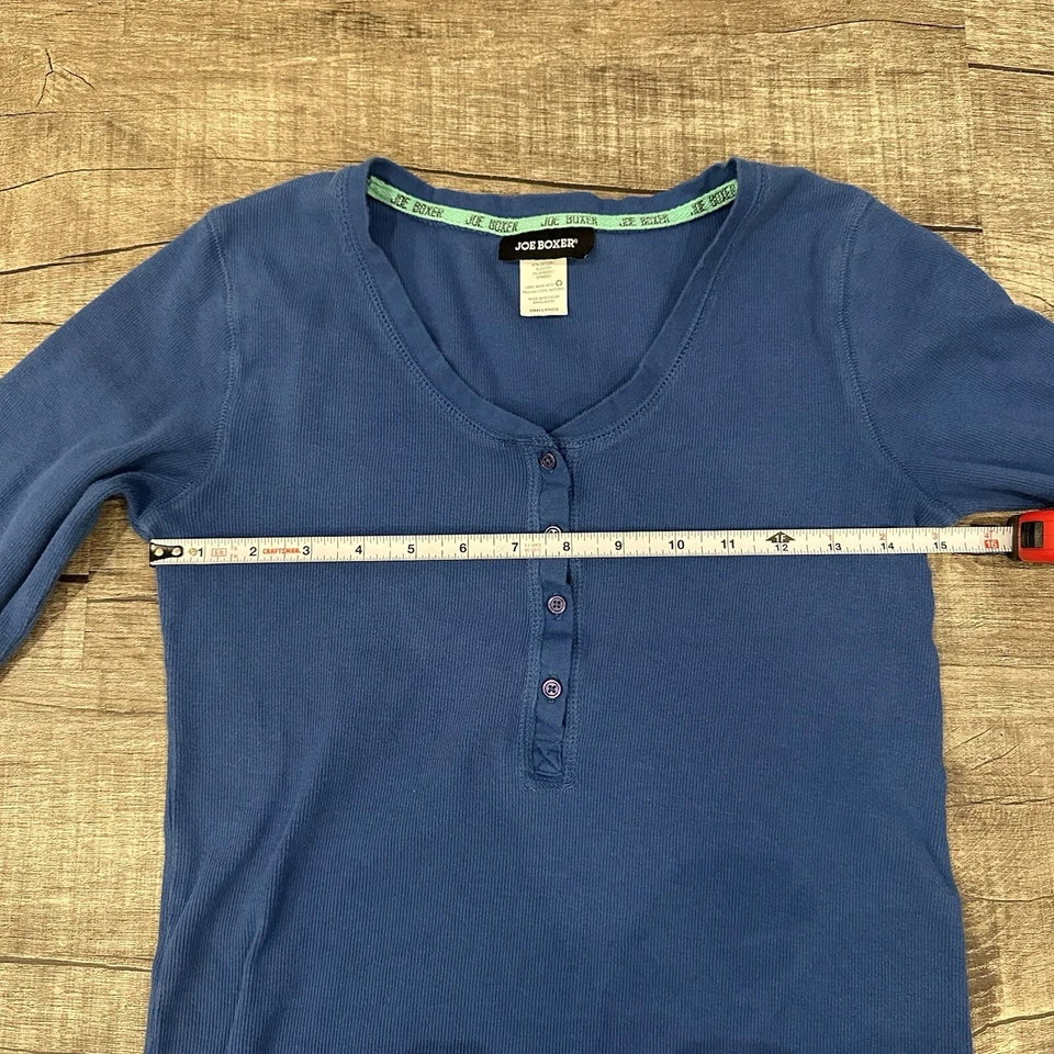 Camiseta interior de algodón para mujer Joe Boxer pijama camisa para dormir azul talla pequeña Foto 4 de 4