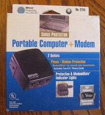 Woods Portable Computer Modem Surge Protector, New in Box