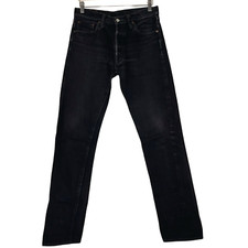 Burgus Plus Mens 30x34 Japanese Selvedge 15 oz Denim Double Black Lot 770ZR