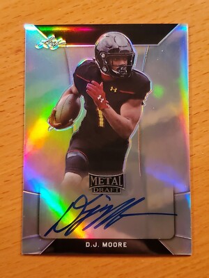 2018 Leaf Metal Draft Moore Maryland Carolina Panthers Rookie Auto 