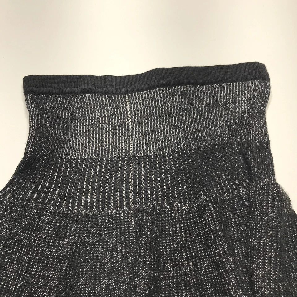 Falda Cynthia Rowley para mujer talla mediana negra blanca mezcla de lana tejida cintura alta Foto 3 de 4