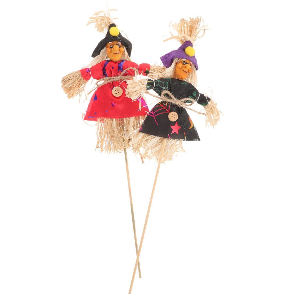 4 Pcs mini scarecrow on a stick Garden Portable Outdoor Scarecrow