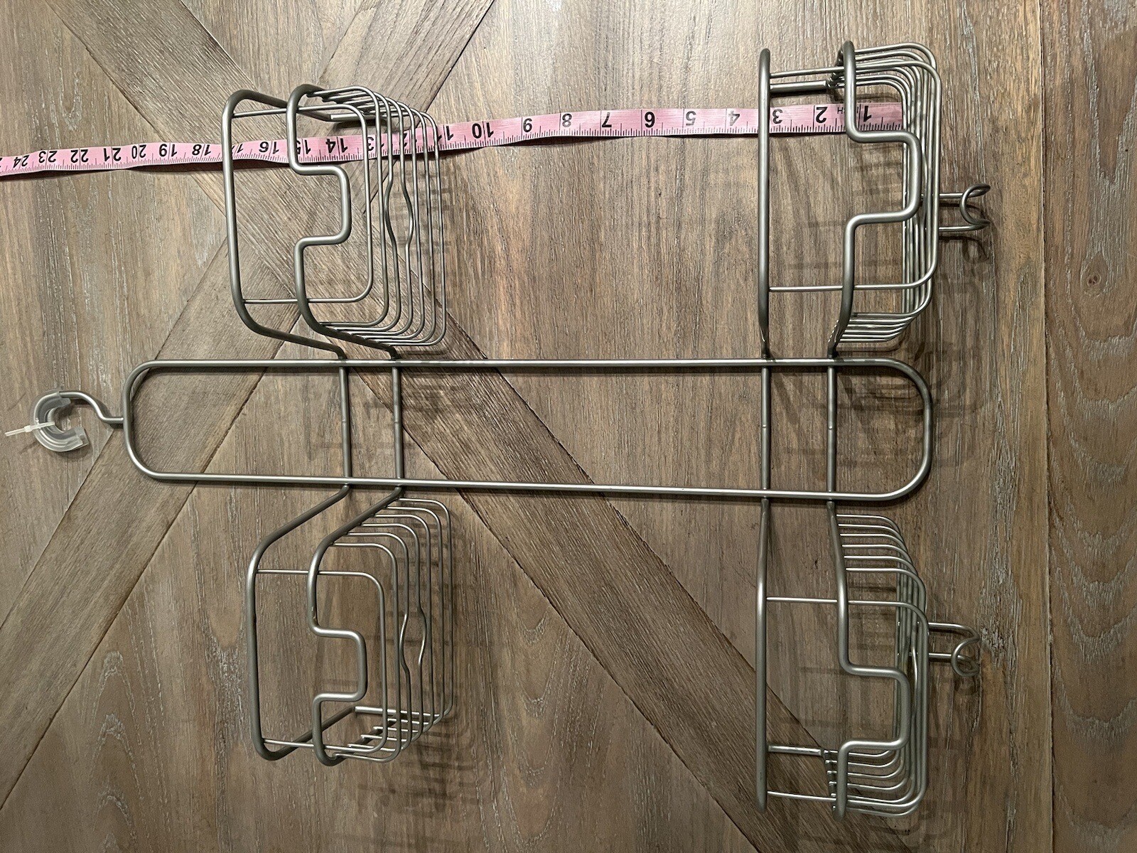 2 Tier Wall Mount Shower Caddy Silver Aluminum Organizer Rack Shower