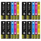 20 Ink Cartridges XL (Set+Bk) for Epson Workforce Pro WF-4740DTWF, WF-4740DWF 