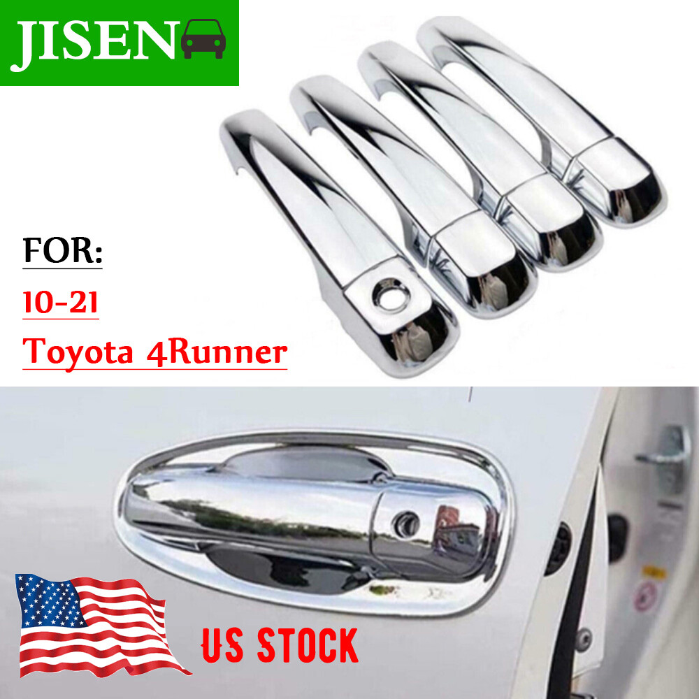 For Toyota 4Runner 2010-2021 Chrome External Door Handle Knobs Trim Decor Cover