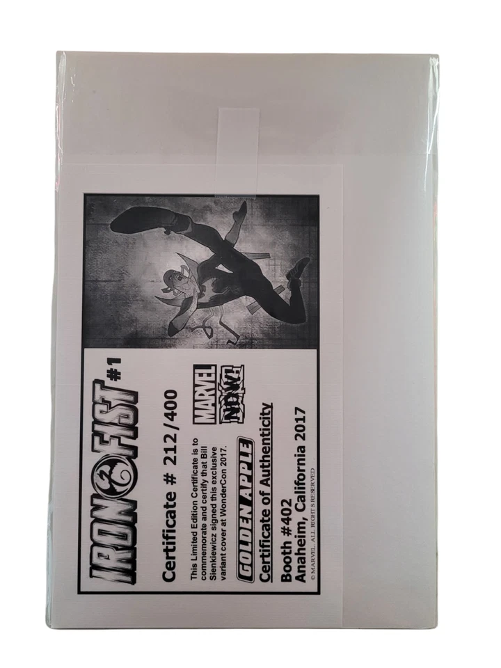 Iron Fist 1 Wondercon 2017 cubierta firmada por SIENKIEWICZ Golden Apple excl. /400 Foto 2 de 3