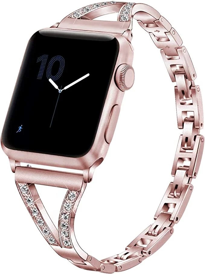 Bling Apple Watch Band Rose Gold fits 38Mm 40Mm 41Mm 42Mm 44Mm