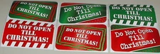 ````````24 Count RED/GREEN "Do Not Open Til Christmas" Holiday Stickers`````````