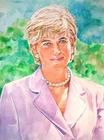 11.69 × 15.75" Princess Diana ~Queen of Hearts~ watercolor SIGNED and DATED