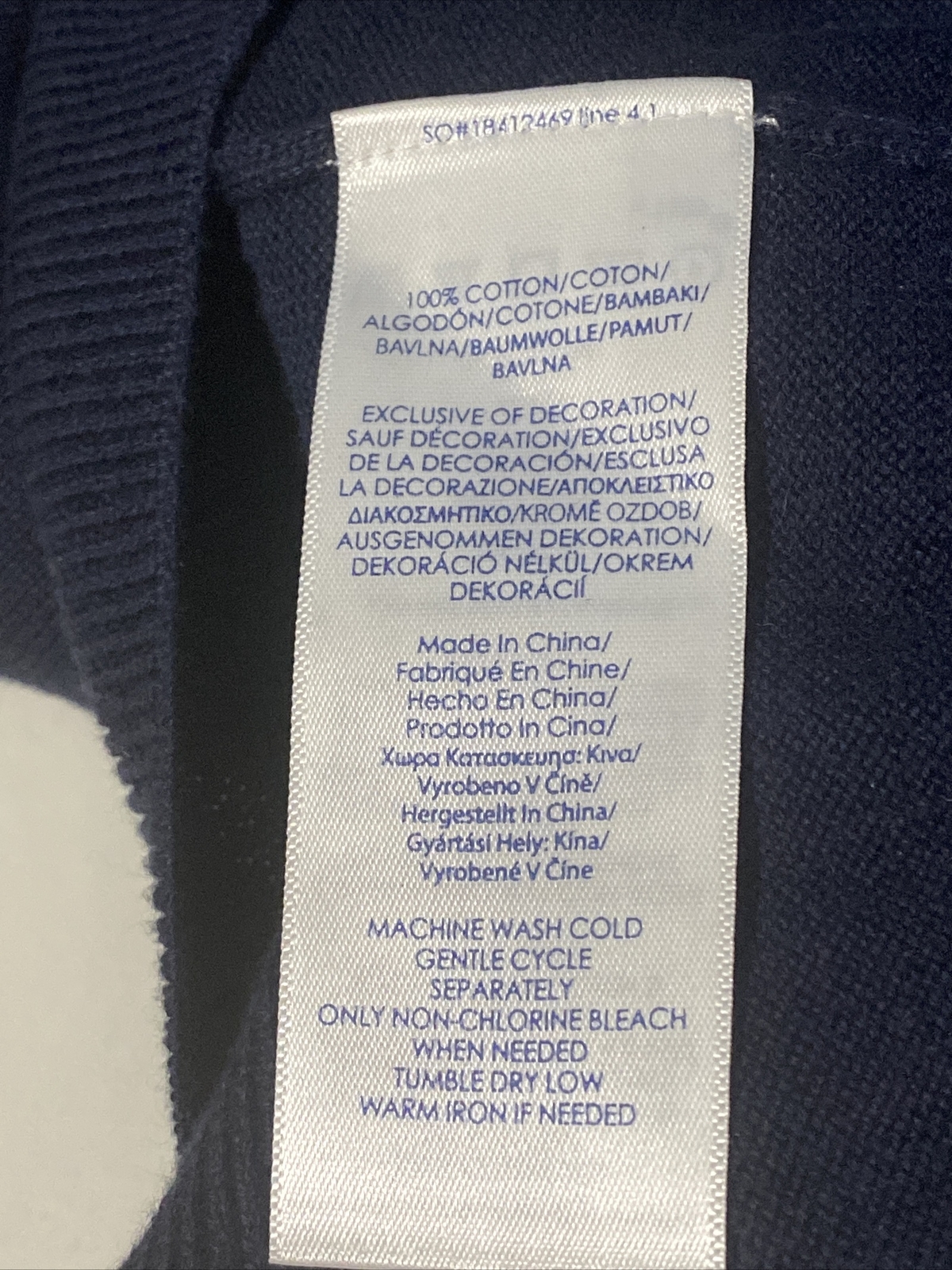 Men's CHAPS Solid Blue V-Neck Pullover 100% Cotto… - image 7