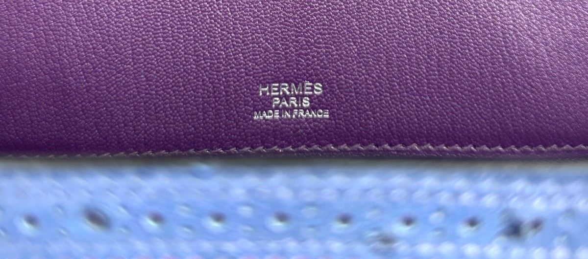 Hermes Birkin 30 Limited Ostrich Ghillies Violet, Blue de Hermes Birkin 30 Limited Ostrich Ghillies Violet, Blue de