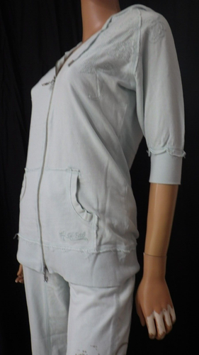 NWT HALE BOB sz MED (BUST 38) AQUA GRAPHIC 100% COTTON CAPRI SWEATS TRACKSUIT - Picture 3 of 23