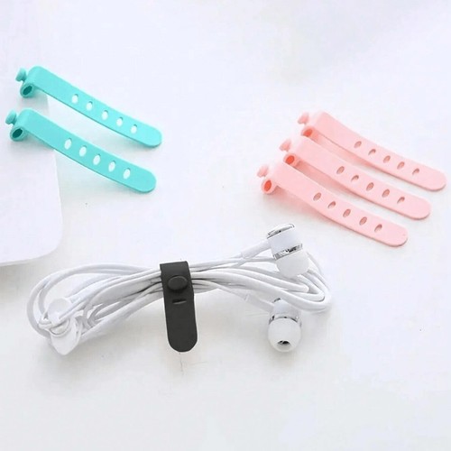 6pcs Multi-Color Reusable Silicone Cable Ties Multifunctional Twist & Bag Clips - Afbeelding 4 van 8