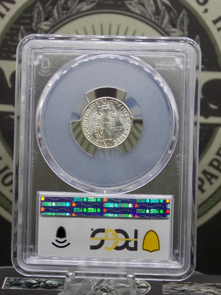 1940 "P" Mercury SILVER Dime 10c PCGS MS67 FB #308 *FULL BANDS* Gem BU Unc ECC&C - Image 4 of 4
