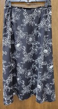 Sag Harbor Womens Size 18 Black White Floral A Line Cotton Skirt