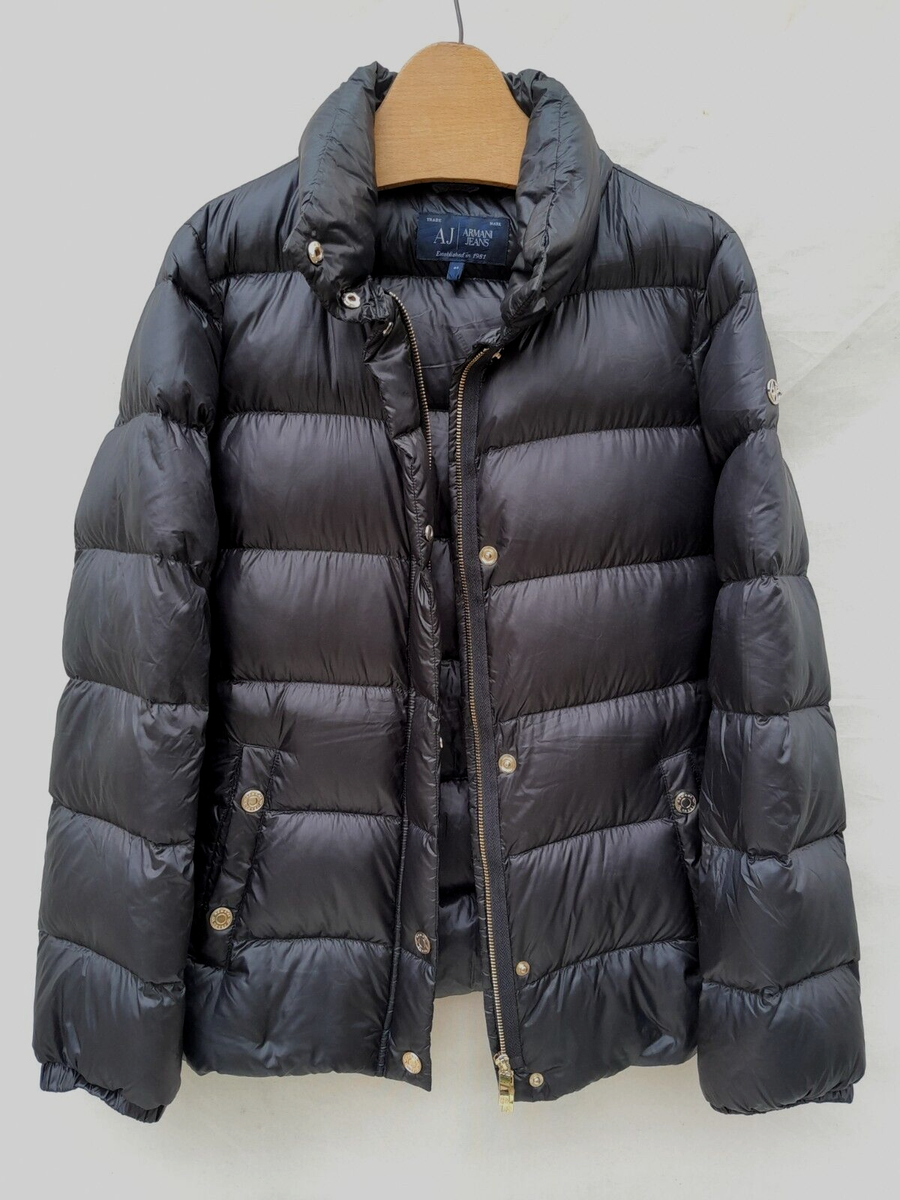 Black Gold Ea7 Women's Down Jacket Clearance Armani Coat
