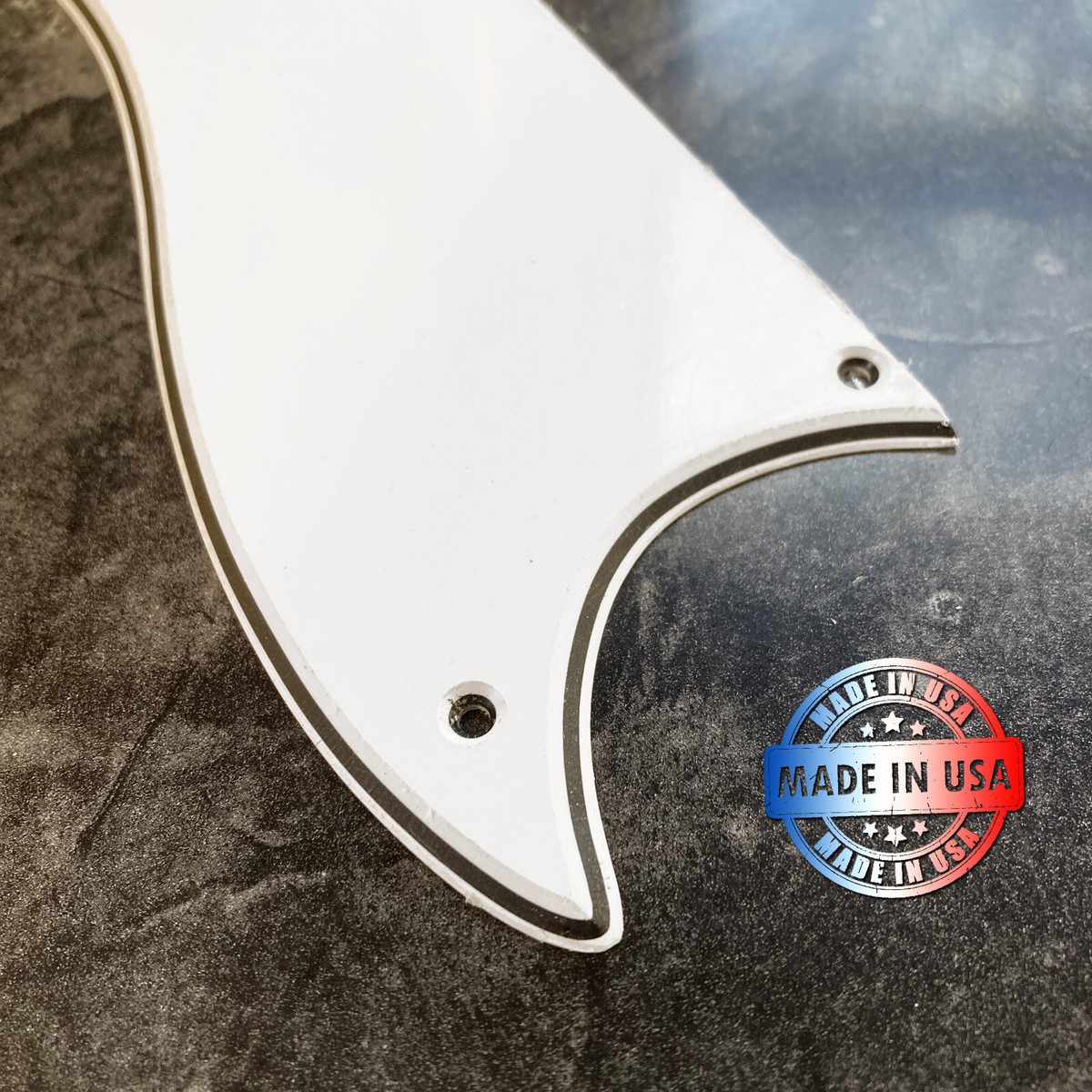 3 ply White Wide Bevel Half Face Pickguard for 1970's Gibson SG