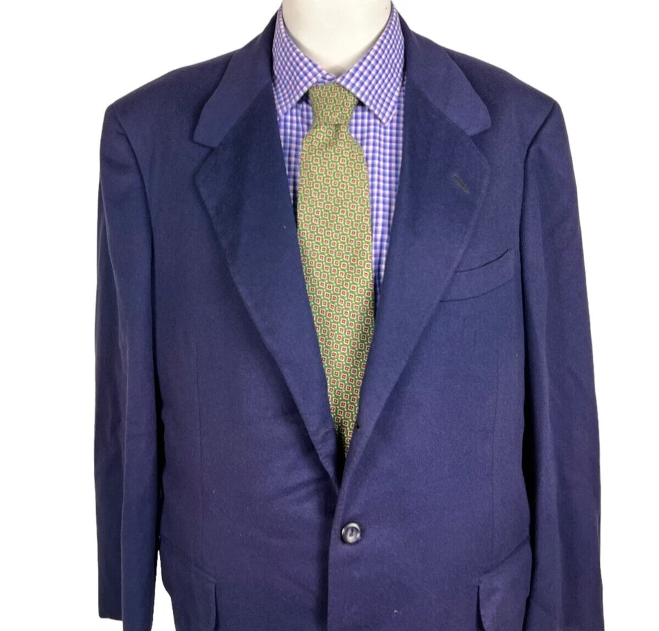Oxxford Clothes Blazer Jacket THE CAMBRIDGE 100% CASHMERE Navy Men's 42R Nice - Image 2 of 4