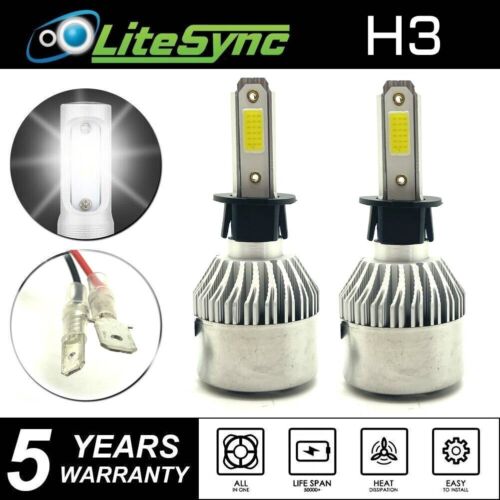 H3 COB LED FOG-LIGHT BULBS KIT 8000lm CANBUS For Nissan 100NX 200SX MICRA 89-02 - Picture 1 of 9