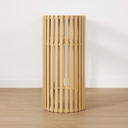 Modern Vertical Cut-Out Console Table Stylish MDF and Metal Design Free Shipping - Picture 5 of 10