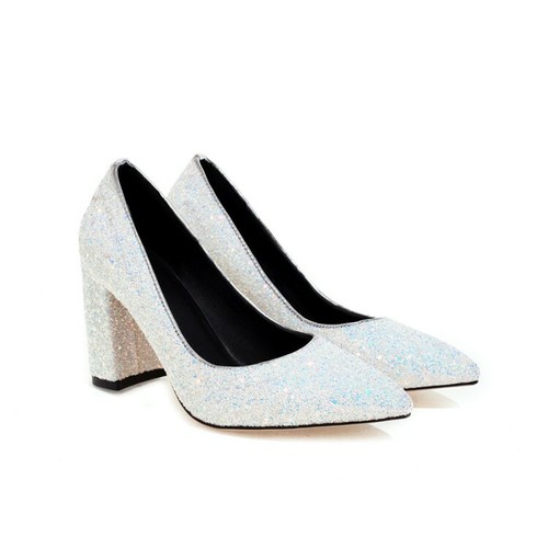 Ladies Pointed Shoes Bling Synthetic Leather High Heels Party Pumps US Size S295 - Picture 9 of 23