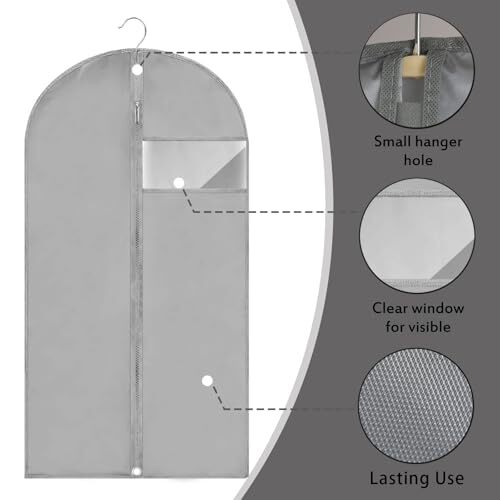 Fafish Dress Bags for Gowns Long,45'' Garment Bag Suit Bag for Closet