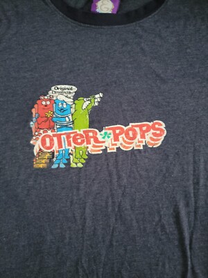 Vintage Otter Pops Ringer T-Shirt Mens Large 90s Retro Novelty