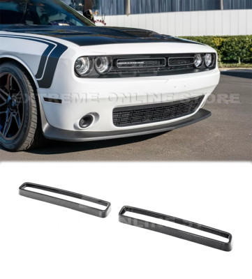 For 15-23 Dodge Challenger Overlay Front Bumper Grille Trim Insert Carbon Fiber