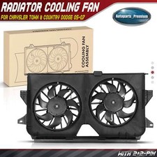 Engine Radiator Cooling Fan w/ Shroud Assembly for Dodge Caravan 05-07 Dual Fan