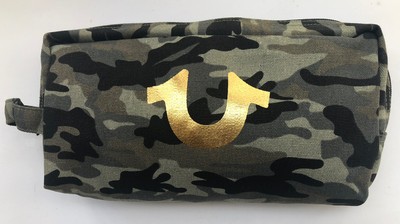 New TRUE RELIGION Camo Zip Toiletry 
