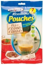 Resealable Food Bag Fridge Freezer Stand Up Soup Liquid Batch Cook Storage Pouch