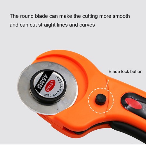 Rotary Cutter With 5 45mm Blade Sewing Quilters Fabric Leather Cutting Tool Set - Picture 5 of 6