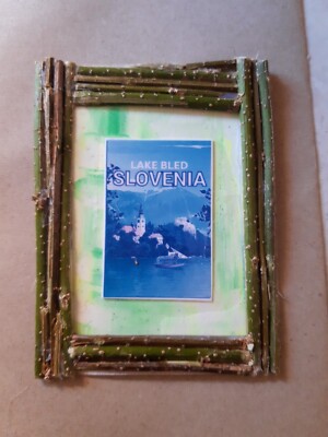 See BLED SLOWENIEN Reise STADTGESCHENK Souvenir Kühlschrankmagnet Handarbeit 10x8 cm APX