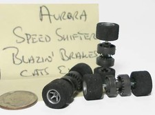 3pc Aurora AFX HO Slot Car G SPEED SHIFTER REAR GEAR Sponge TIRES Spiked WHEELS