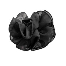 Black Large Chiffon Claw Clip Hair Bow Large Size Black Fabric Ribbon Flower Ros