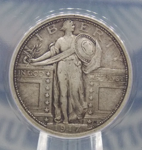 New Listing1917 "P" Standing Liberty Quarter *TYPE 1* 25c ANACS EF45 #088 Extra Fine ECC&C
