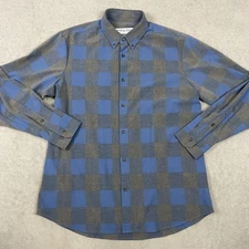 Mizzen Main Shirt Mens XL Trim Fit Performance Stretch Plaid Button Down