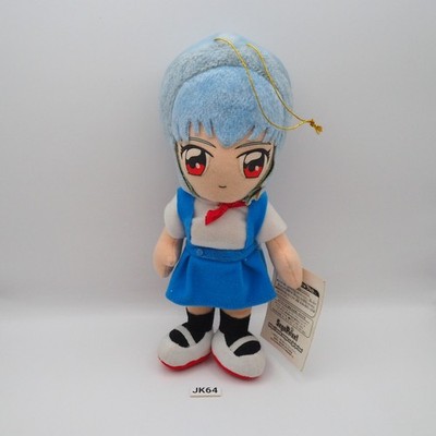 JK64  Neon Genesis Evangelion  Rei Ayanami SEGA 2001 Plush 8'' TAG Toy Doll Japan